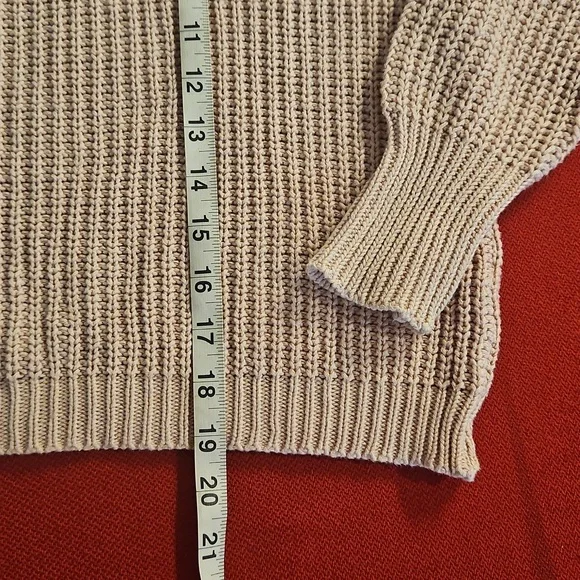 Brandy Melville Blush Pale Pink Oversize Cropped Crew neck Sweater OS - Picture 4 of 6